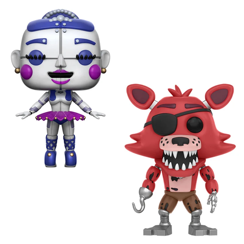 2PCS Игрушки Five Nights At Freddy's, ПВХ, 10 шт., фигурки, куклы-медведи из винила FNAF Бонни и Чика Foxy Freddy Fazbear, кукла - Цвет: 2PCS
