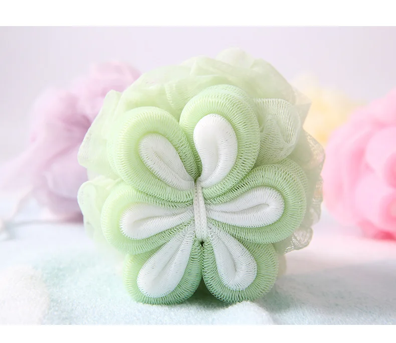 WENBO-Style Contrast Color Plum Bath Ball/Multi-Foam Bath Mesh Sponge with Rope Can Hang Naked Goods