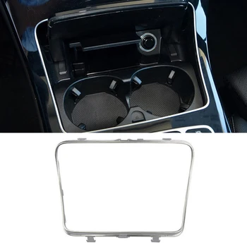 

Car Cup Holder Frame Console Trim For Mercedes-Benz C Class GLC200 W205 GLC 200 2015-2019 r Smoke Dust Box Plating Strip Trim