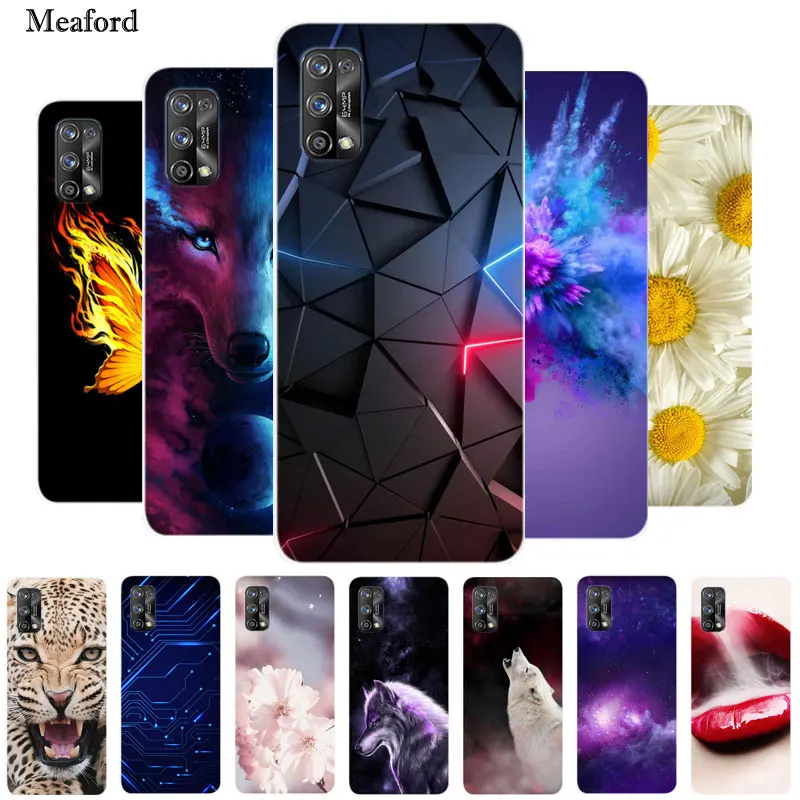 For OPPO Realme 7 Pro Case RMX2170 Bumper Silicone TPU Soft Phone Cover 7Pro Realme7 Cartoon funda | Мобильные телефоны и