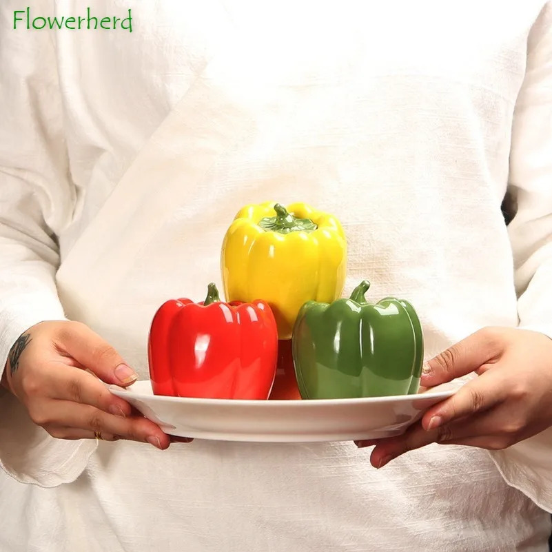 Керамическая фарфоровая чайная посуда трехцветные банки для зеленого перца