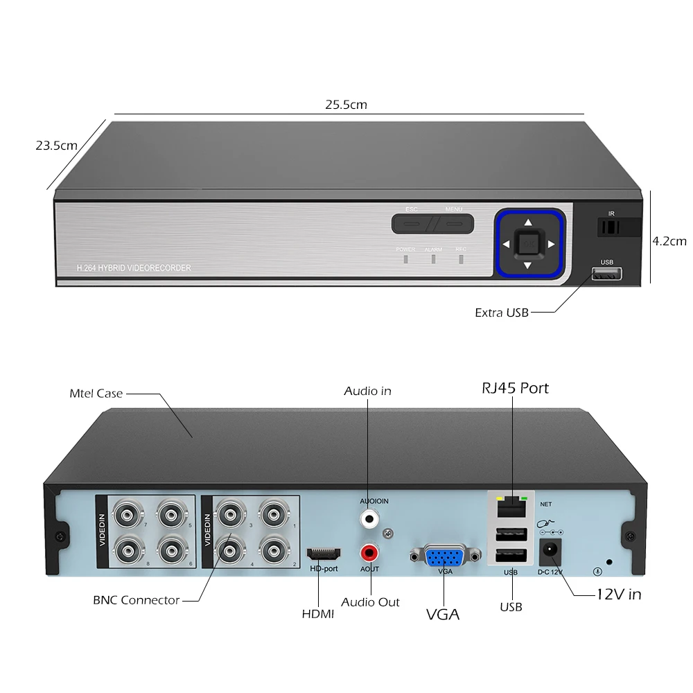 6 в 1 H.265 5MP N AHD DVR NVR CCTV 8Ch H 1080P 4MP гибридный видеорегистратор камера Onvif XVI Coxial P2P