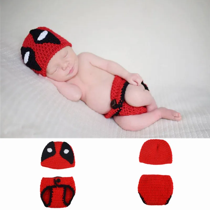 Crochet Knit Newborn Baby Costume Girls Boys Photography Props Accessories Infant Handmade Clothes Toddler Coming Home Outfits 4