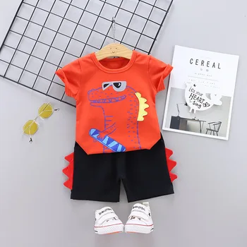 

Summer Children Casual Clothing Set Suit Baby Boys Girls Cartoon T Shirt Shorts 2Pcs/sets Kids Infant Clothes Toddler Sportswear