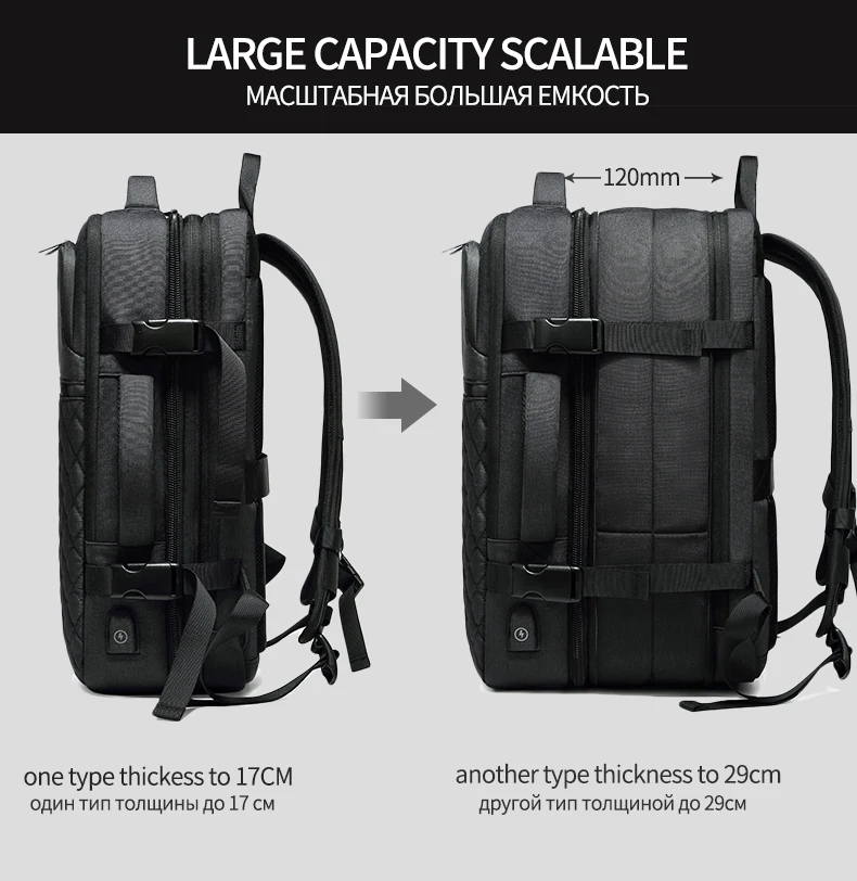 Aimeison мужской рюкзак для путешествий, Большой Вместительный мужской рюкзак Mochila с защитой от воровства, рюкзак для ноутбука с usb зарядкой, водонепроницаемый