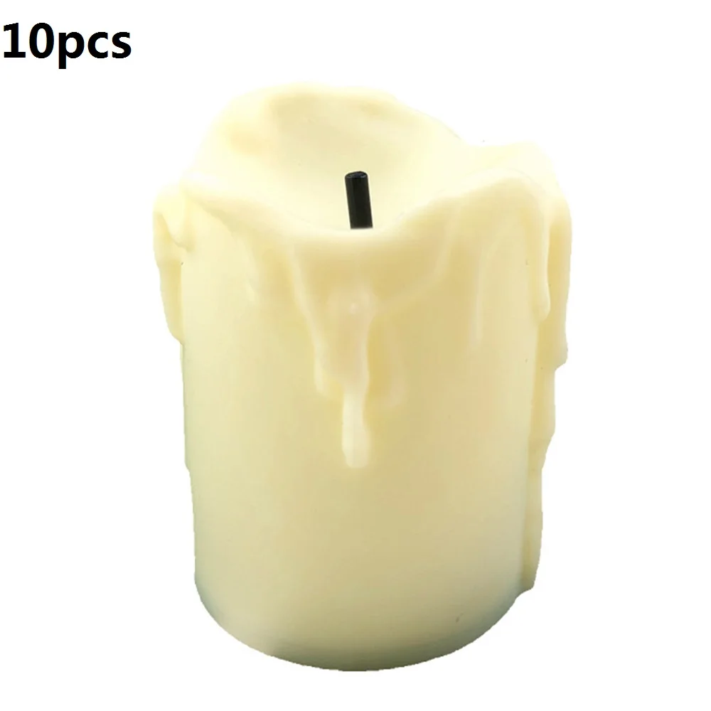 Yellow 10pcs Светильник для свечей, свадебная лампа со светодиодными свечами, Рождественский Декор, светодиодный светильник для чая, красочный романтический электронный домашний аккумулятор, беспламенный - Цвет: Yellow 10pcs