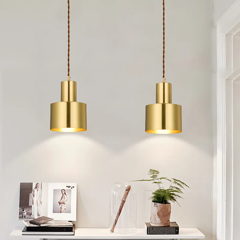 

Small Droplight Light Luxury Pure Brass Color Brushed Restaurant Library Balcony Mirror Entrance Bedroom Bedside Mirror Lamps