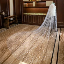 Богемные свадебные аксессуары, свадебные вуали в стиле бохо, вуаль со звездами для невесты, белая/цвета слоновой кости, Пляжная свадебная вуаль