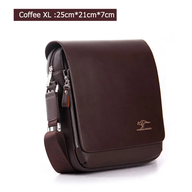 Модные брендовые мужские сумки-мессенджеры, качественная сумка через плечо из искусственной кожи, мужская сумка через плечо, роскошные деловые сумки для мужчин - Цвет: Coffee XL