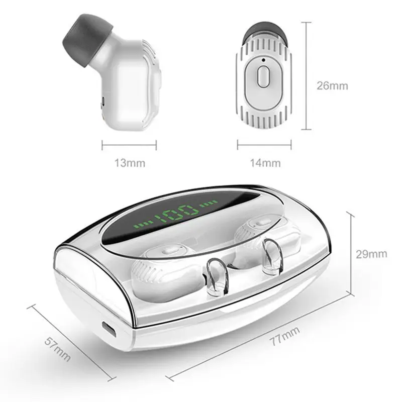 Высокое качество TWS Bluetooth беспроводные наушники в наушниках дисплей питания мини Спорт 5D стерео беспроводные наушники