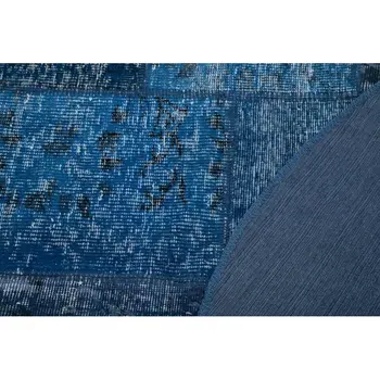 

154x154 Cm Blue Handmade Round Patchwork Rug-5x5 Ft
