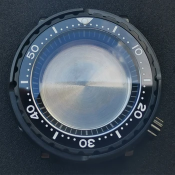 

Solid 47mm Black PVD Coated Stainless Watch Case Sapphire Crystal Ceramic Bezel Dive Case Fit NH35A/NH36A Automatic Movement
