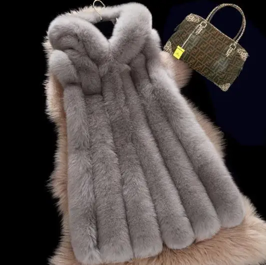 Leopard 2019 Winter Women's Faux Fur Coat Artificial Vest Furry Vests Femme Jackets Plus Size Warm Fake Gilet Z170 | Женская одежда