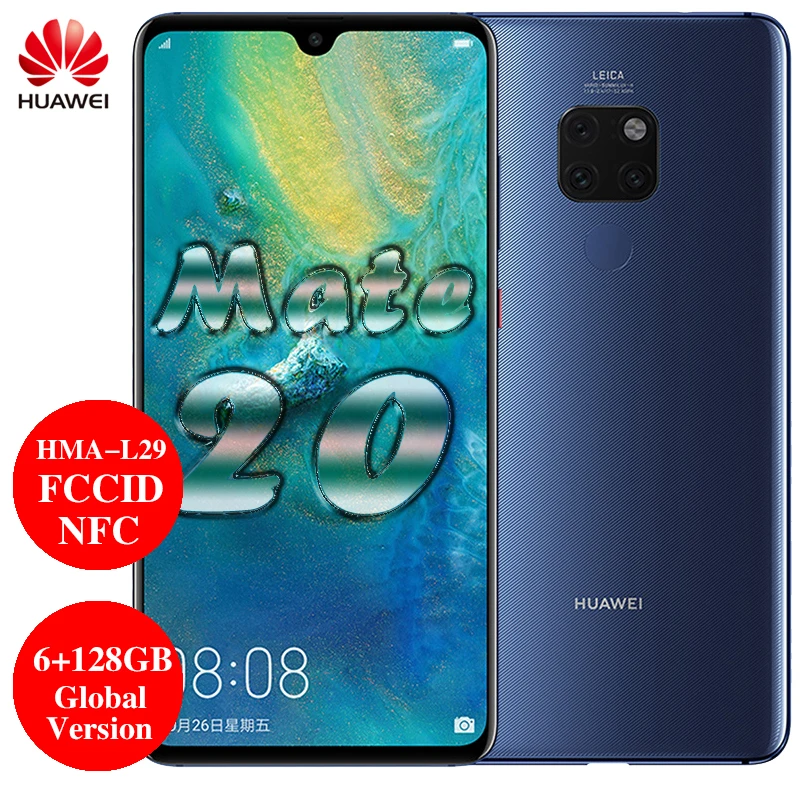 هاتف Huawei Mate 20 الإصدار العالمي HMA L29 FFCID بذاكرة وصول عشوائي 6 ...