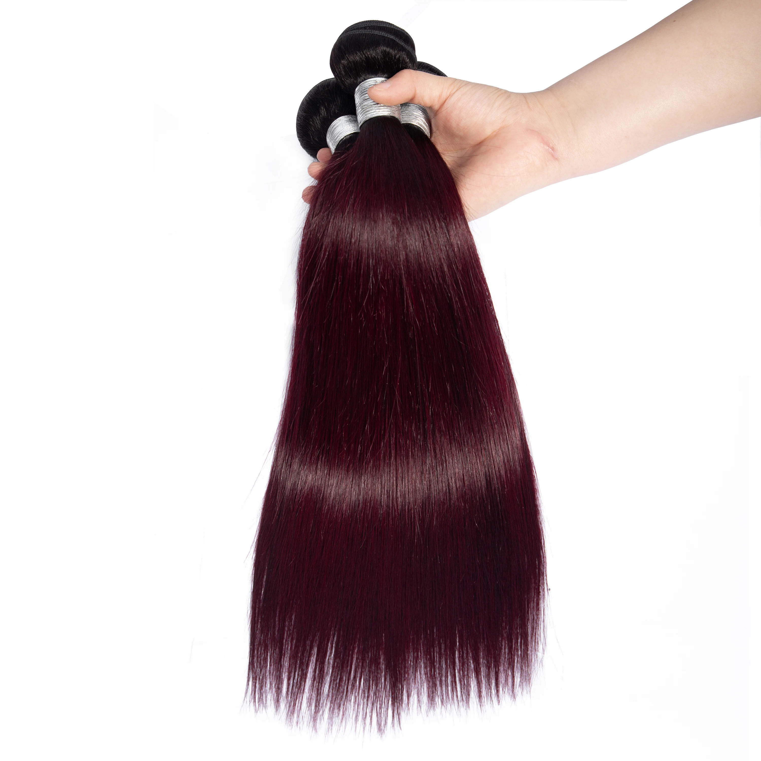 Funky Girl бразильские прямые волосы переплетения пучки не-remy наращивание волос T1B/30 T1B/бордовый Омбре человеческие волосы пучки 10-26 дюймов