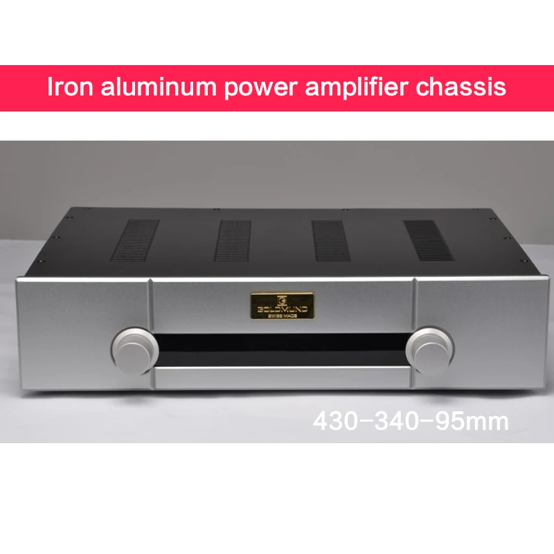 

Aluminum Amplifier Chassis Gaowen Pre-stage Case Audio Shell Power Supply Box Amplifier Enclosure with RCA Terminal 430*340*95MM