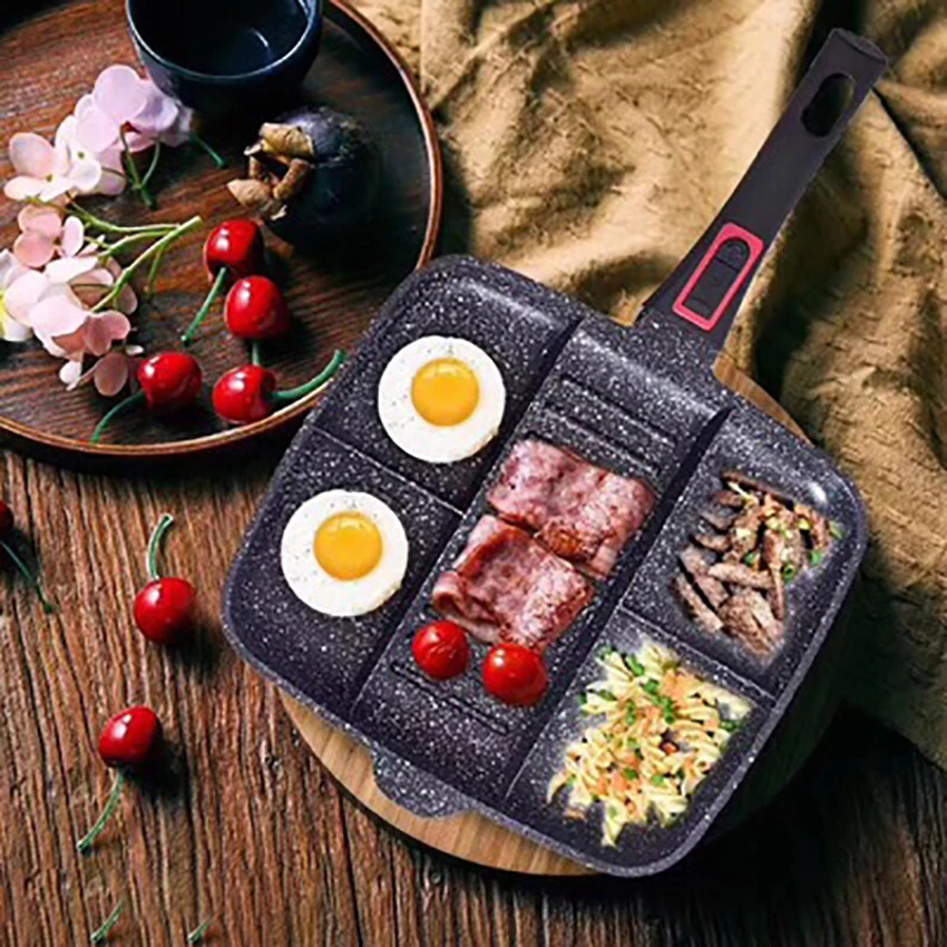 Индукционная Плита антипригарная сковорода яичный блин жарки лоток бытовой кухонная посуда разделены сотейник стейк Пособия по кулинарии горшок