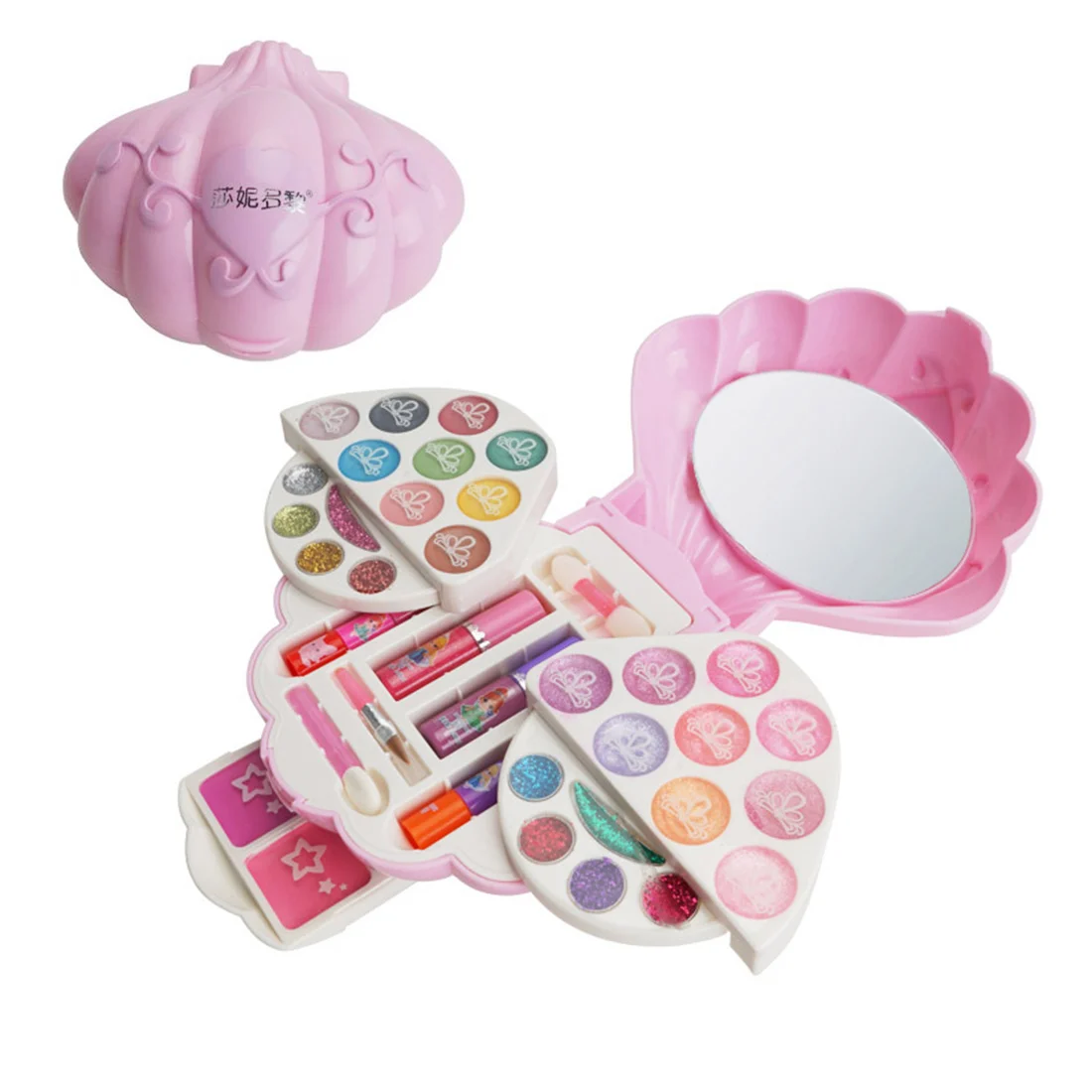 

Children Pretend Play Water-Soluble Makeup Toy With Shell Cosmetic Box