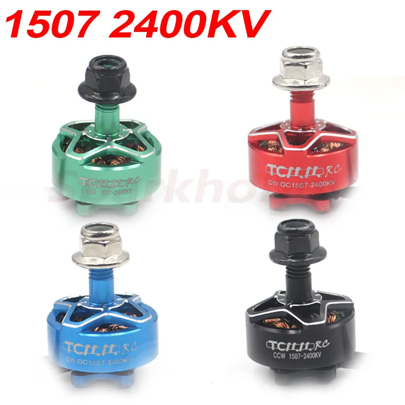 TCMMRC 1507 1507-2400KV 3-6S Lipo CW CCW вид от первого лица бесщеточный двигатель черный синий