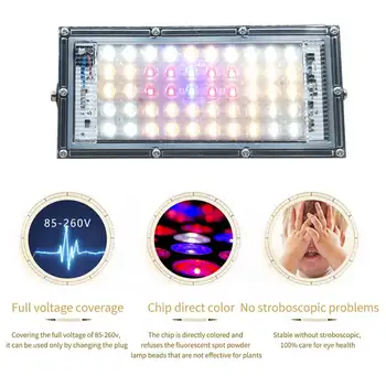 

Vegetation Aluminum Indoor Plant Waterproof Solar Full Growing Lamp 50W Equivalent 110V 220V LED Grow Light Panel