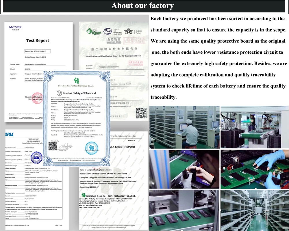 SHANXIAN Preminum Замена батареи для iPhone 6 6G нулевой цикл реальная емкость 1810 мАч с бесплатными инструментами и PSE CE UN38.3 UL cert