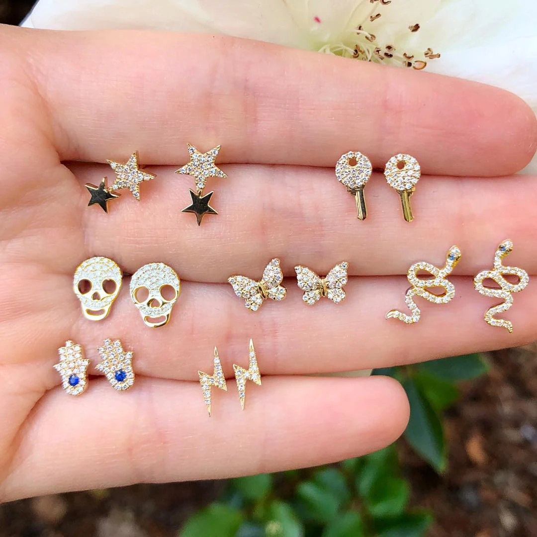 7 пар/компл. в богемном стиле со звездами связка для ключей виде бабочки черепа