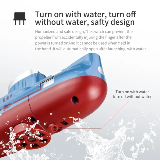 Mini RC Submarine 6 Channel Remote Control Boat Ship Waterproof Diving Toy Simulation Model Gift For Kids 6