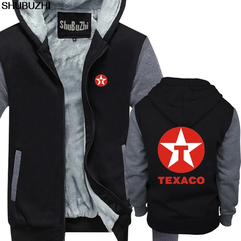 Новинка Texaco Oil hoody Racing Logo Мужские черные плотные толстовки shubuzhi хлопковая толстовка мужская зимняя теплая куртка sbz128 - Цвет: black grey