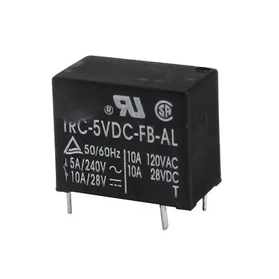 DC 5V катушки 4-контактный однополюсный одиночный бросок Мощность реле черного
