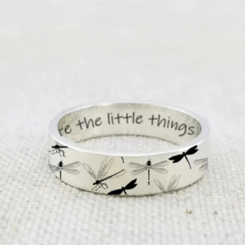2021 New Vintage Dragonfly Ring For Women Men Bohemian Delicate Handmade Carved Pattern Engagement Wedding Band Jewelry | Украшения и