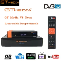 Спутниковый ресивер GTMedia V8 Nova с 1 летним Европейским каналом DVB-S2 Full HD 1080p Receptor biult-in Wifi H.265 декодер