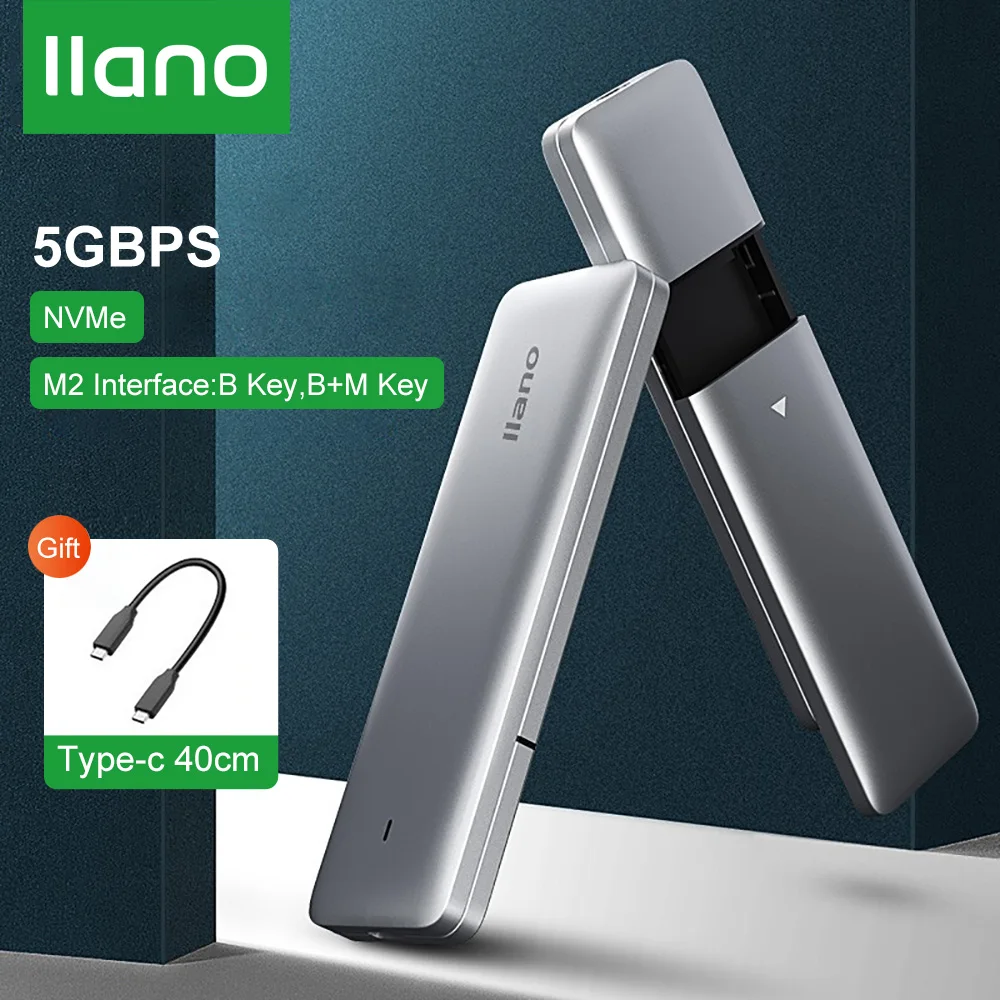 LLANO M2 NVME/SSD чехол Корпус M.2 к USB 3 0 SSD адаптер для NGFF/NVME PCIE B/M/B & M ключ диск Тип C кабель 40/50 см|Корпус жесткого