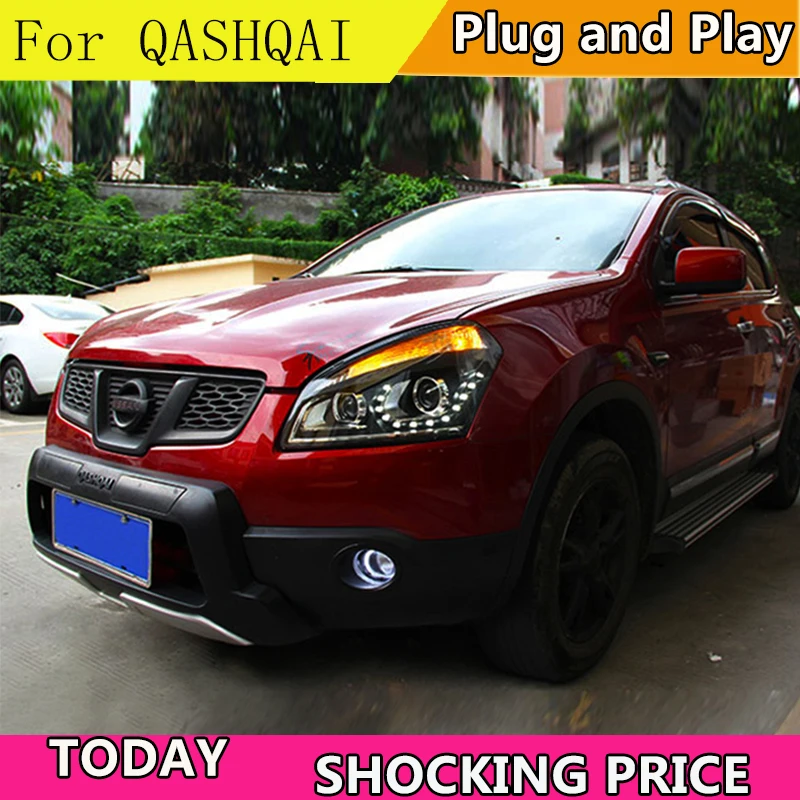 2008-2013 для Nissan Qashqai фары для автомобиля Стайлинг qashqai фара 12 высокая яркость светодиодный DRL Парковка Биксеноновые линзы HID K