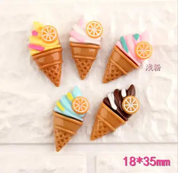 

Wholesale Kawaii Food Flat back Resin Cartoon lemon Ice Cream Resin Hair bow Decoration Scrapbooking DIY Embellishment Craft