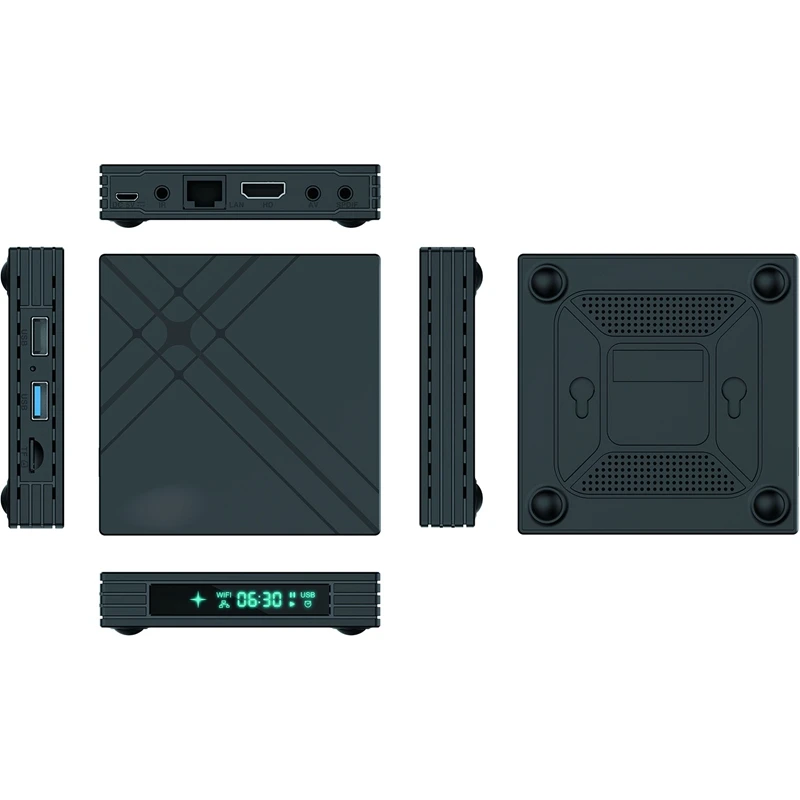FULL-X6 Мини ТВ приставка 4 ГБ/32 ГБ Android 7,1 H6 2,4 ГГц WiFi HD светодиодный медиа-проигрыватель