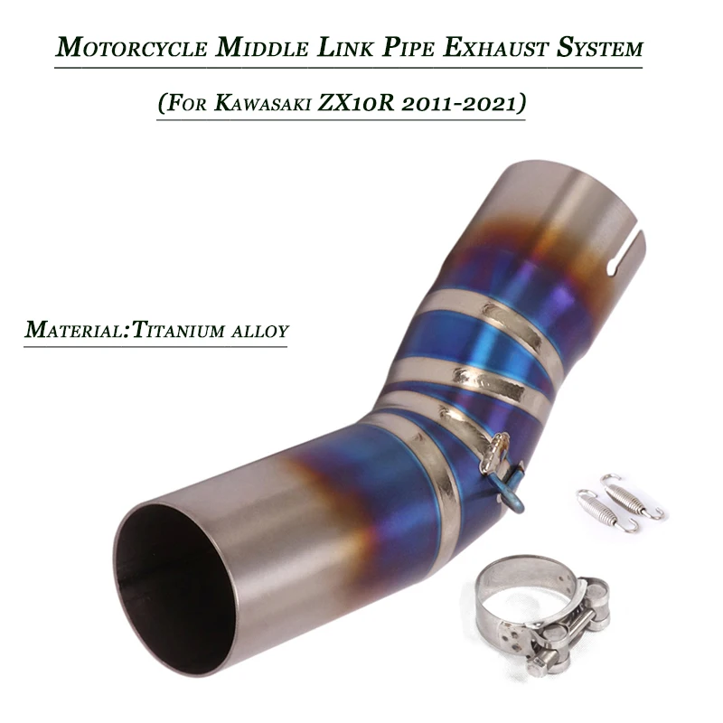

Motorcycle Mid Link Pipe Delete Replace Original Refit Lossless Connect 51mm Exhaust Muffler Pipe For Kawasaki zx10r 2011-2021