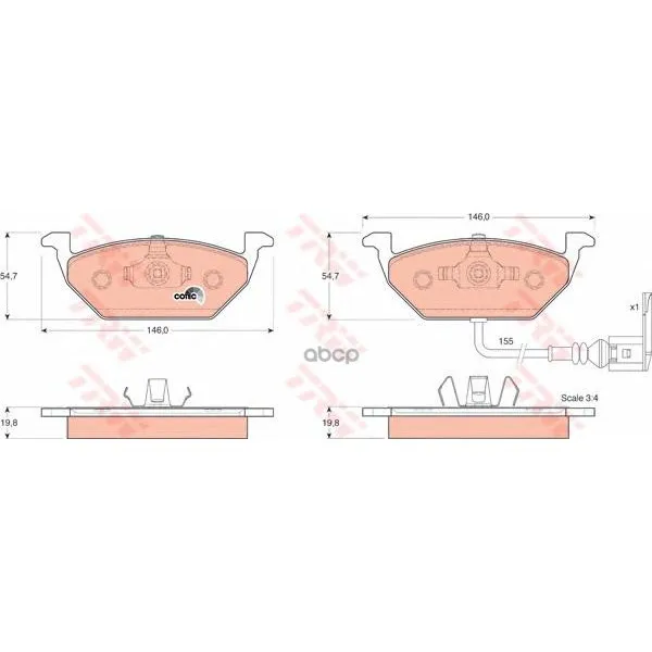 Колодки Тормозные Audi A3 03/Vw G4/G5/Skoda Octavia 1.4/1.6/1.9d Передние Trw/Lucas Gdb1386 TRW/Lucas арт. GDB1386