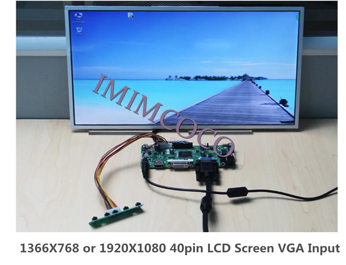 VGA+ DVI+ HDMI LVDS драйвер плата контроллера комплект для DIY портативный монитор подходит LP156WH4-TLN1