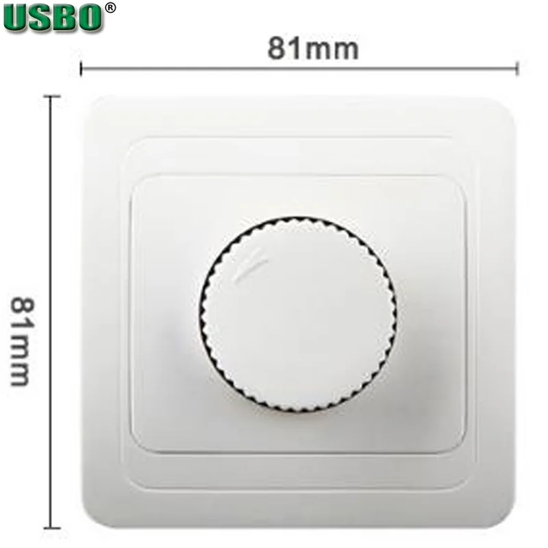 White 250V 16A German French European standard dimmer switch 81x81