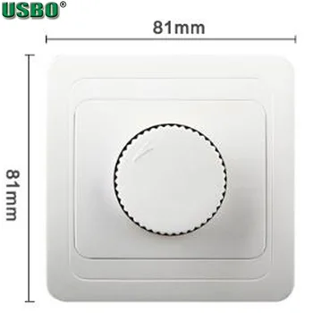 

White 250V 16A German French European standard dimmer switch 81x81 panel EU dimmer rotary switch wall socket