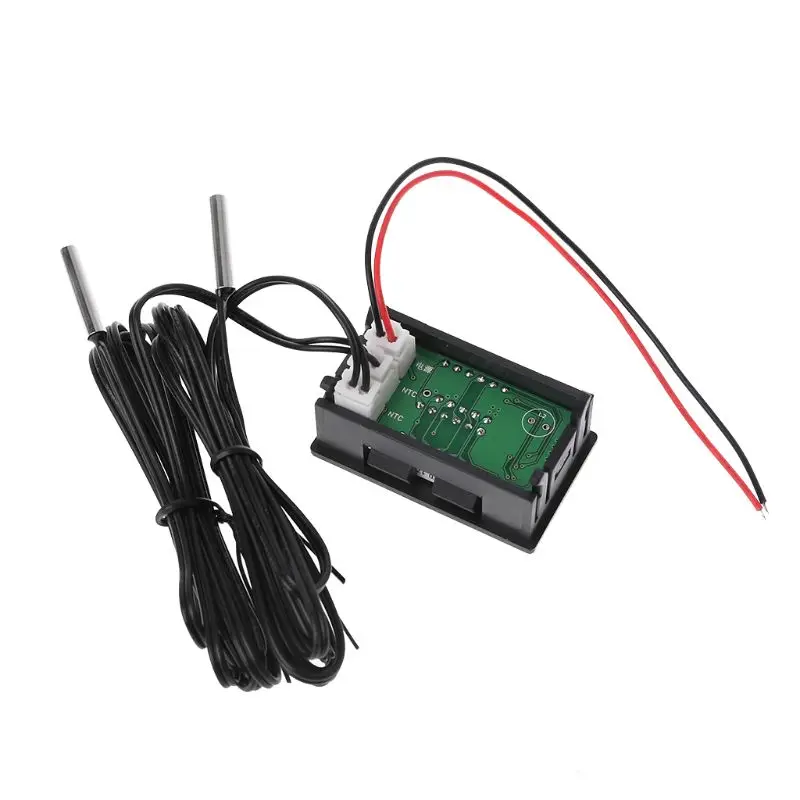

Dual Display DC 5V-80V Thermometer w 2 NTC Waterproof Temperature Sensor 12V 24V 72V Car Motorcycle 94PC