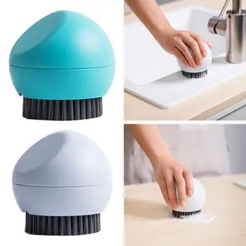 

Pot Dish Window Cleaning Brush With Liquid Soap Dispenser Household Cleaning Tool Goods For Home And Kitchen Green/White Color