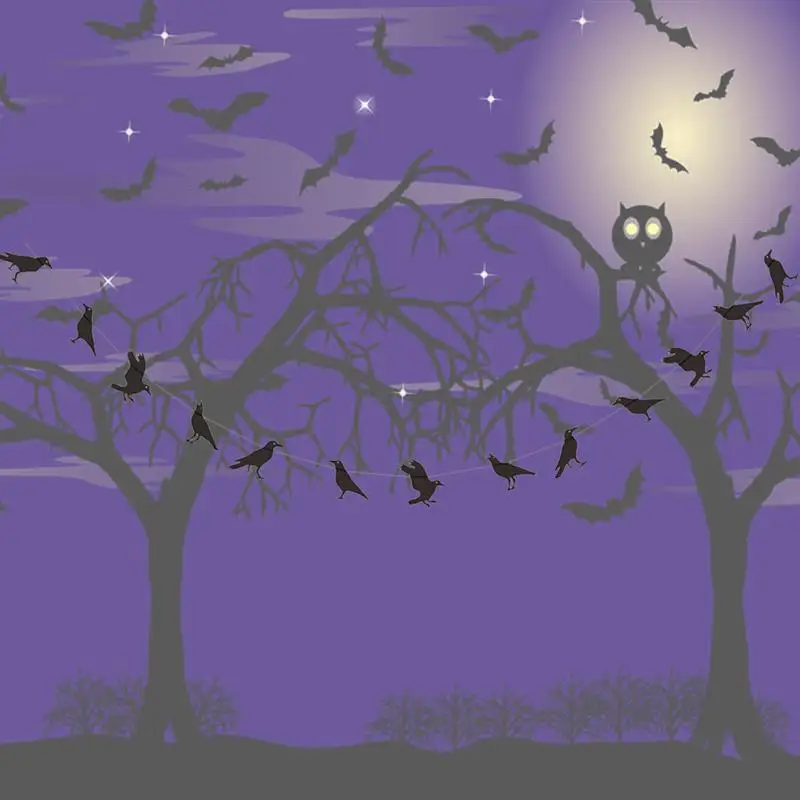 Creative Halloween Crows Banners Hanging Garlands Party Favors Supplies Decoration For Home Garden School