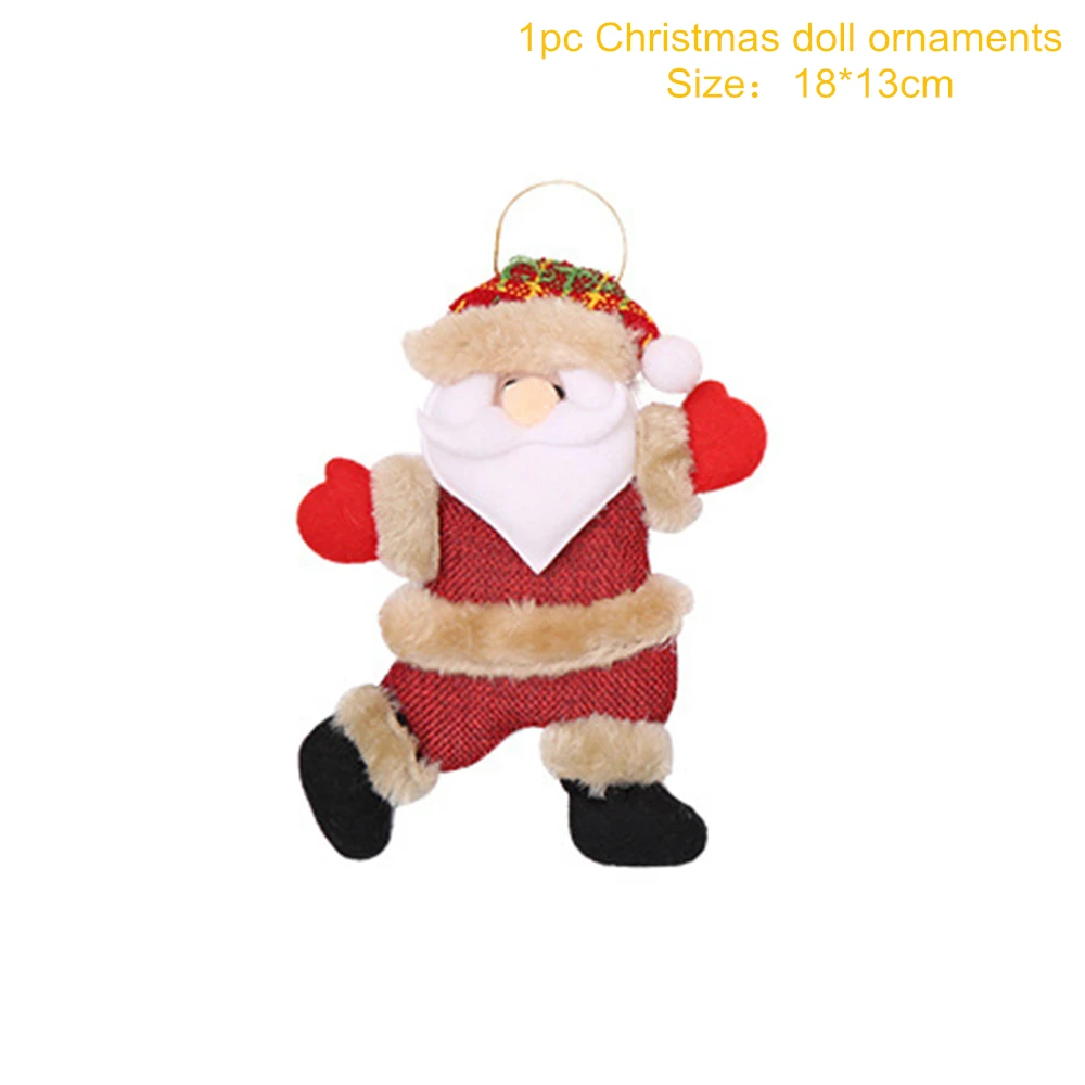 Christmas Tree Decorations Wood Painted Elk Pendant New Year Xmas Decoration Deer Pendants Merry Christmas Decorations for Home - Цвет: 0128-1 Santa Claus