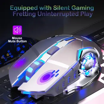 

Computer accessories 2.4G Wireless Rechargeable 1600DPI Adjustable Backlit Gaming Mouse for PC Laptop6 Buttons Wireless Mouse
