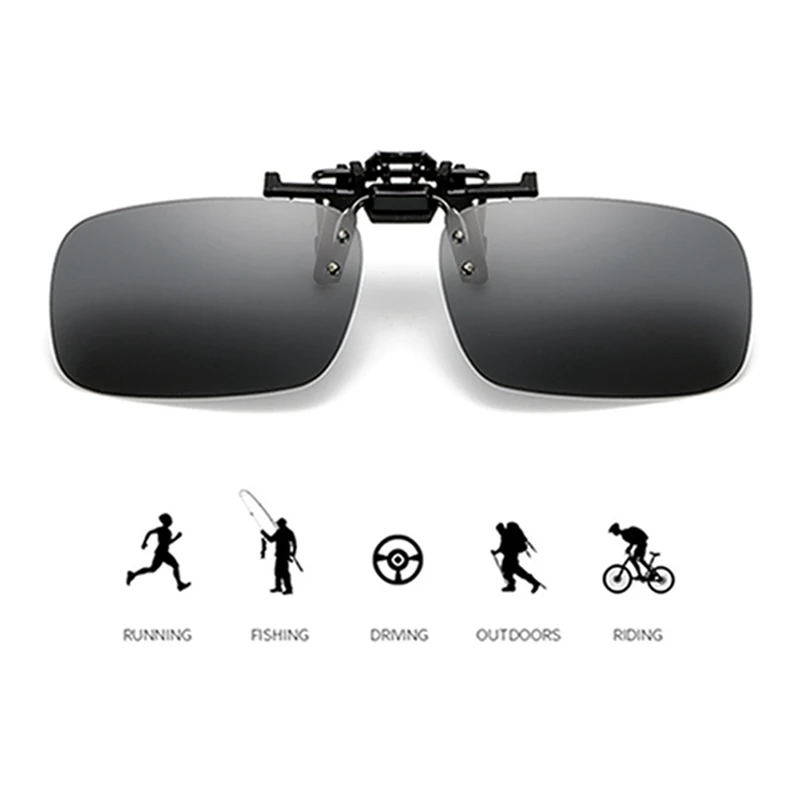 

Motorcycle Car 13cm Polarized Clip On Sunglasses Driving Night Vision Lens Anti-UVA Glare Outdoor Goggle Sun Glasses