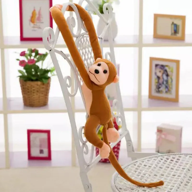 Милые детские мягкие плюшевые игрушки для малышей, длинные руки, обезьяна, чучело, кукла-животное - Цвет: Deep Brown