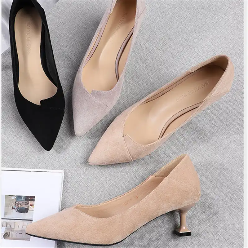 faux suede heels