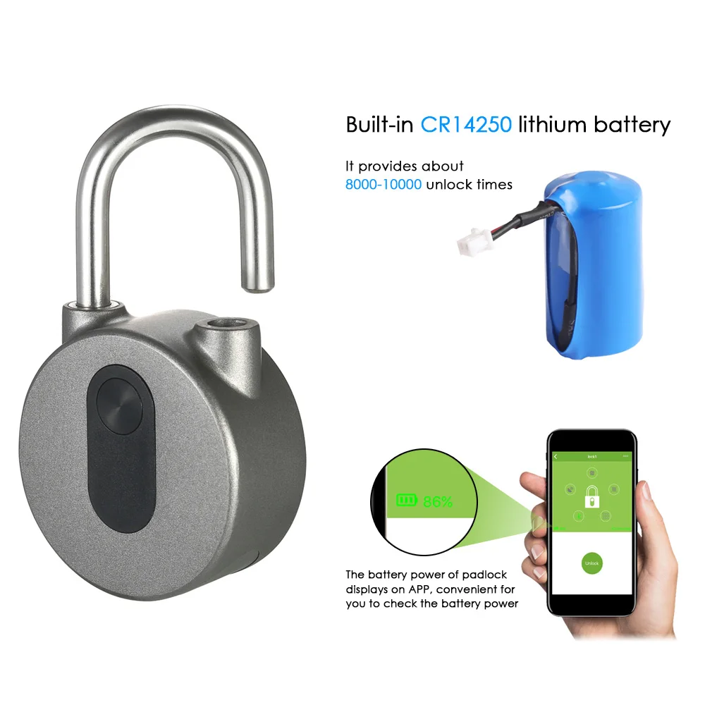 

Hot New Waterproof APP Button / Fingerprint / Password Unlock Anti-Theft Padlock Door Luggage Case Locker Lock for Android iOS S