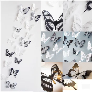 

18 Pieces 3D Butterfly Crystal Transparent Decor Wall Sticker Home Wall Decals